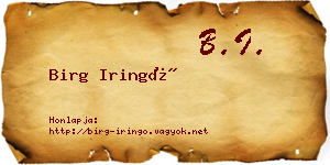 Birg Iringó névjegykártya